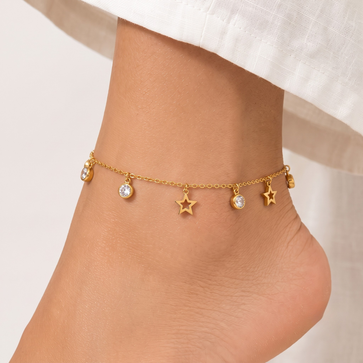 Star Charm Anti-Tarnish Anklet for Women