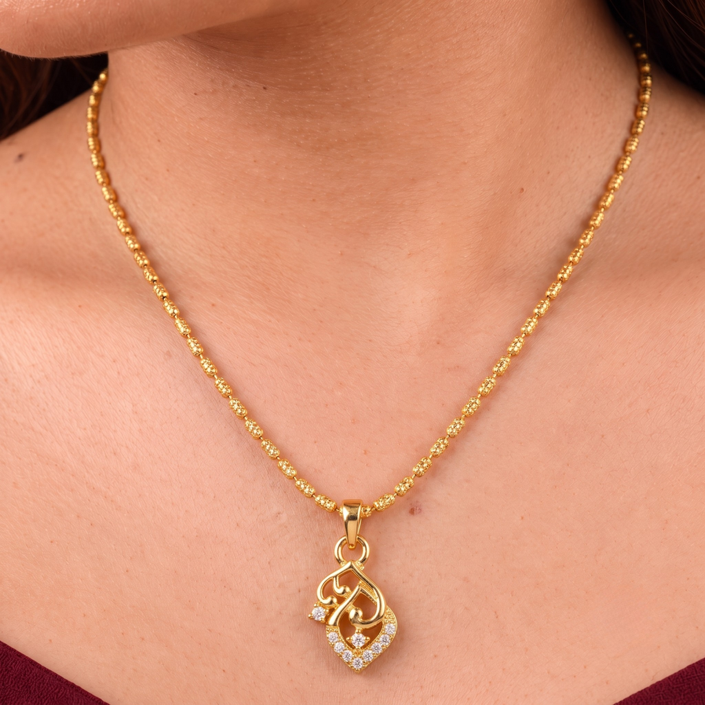 Heart Crystal Pendant Chain