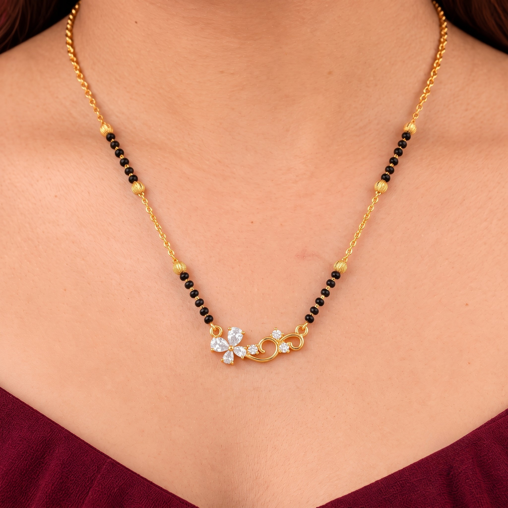 Floral Diamond Mangalsutra
