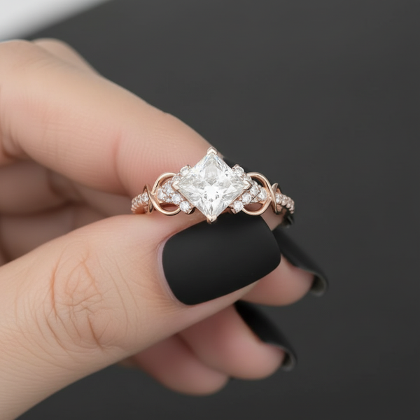 Cushion Cut Engagement Ring, Sparkling CZ Ring