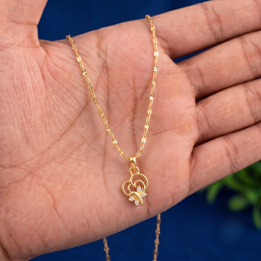 Swirl Floral Pendant Chain