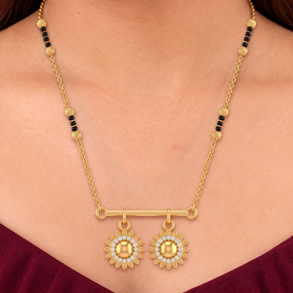 Twin Sun Charm Mangalsutra