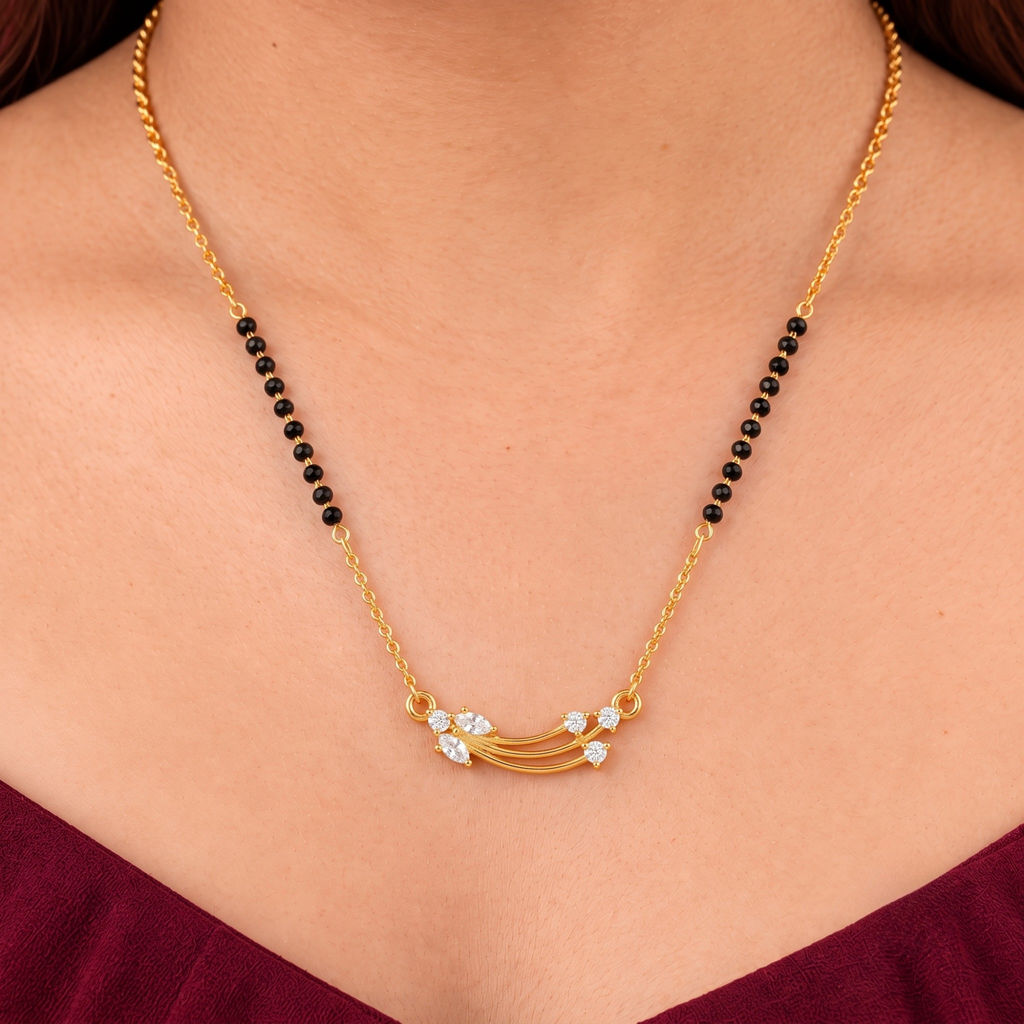 Triple Curve Pendant Mangalsutra