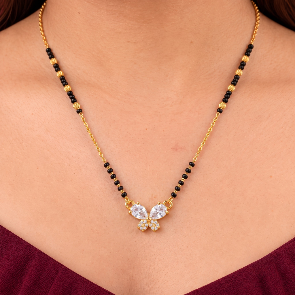 Elegant Butterfly Pendant Mangalsutra