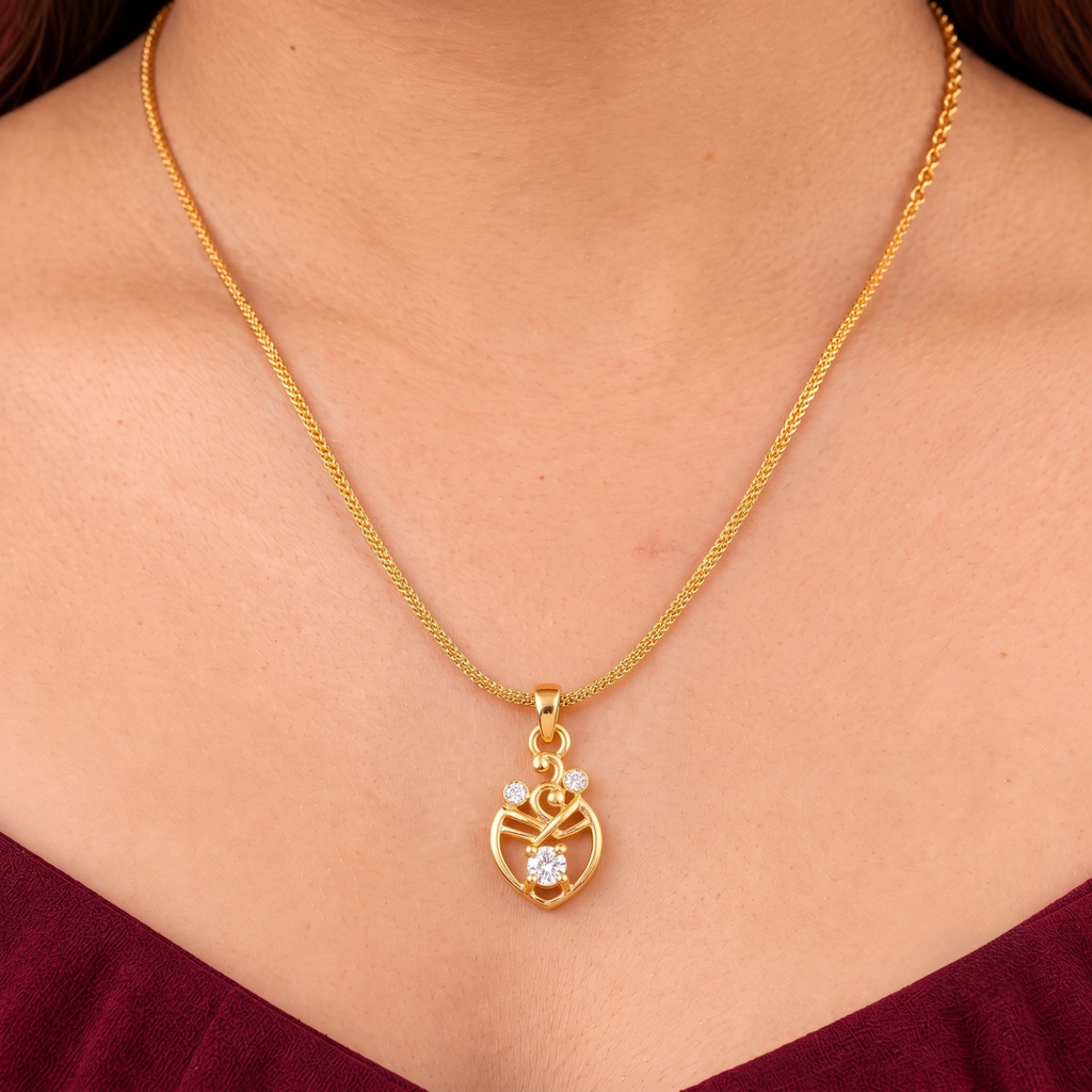 Elegant Crystal Leaf Pendant Chain