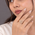 Elara Floral Sunburst CZ Ring for Women