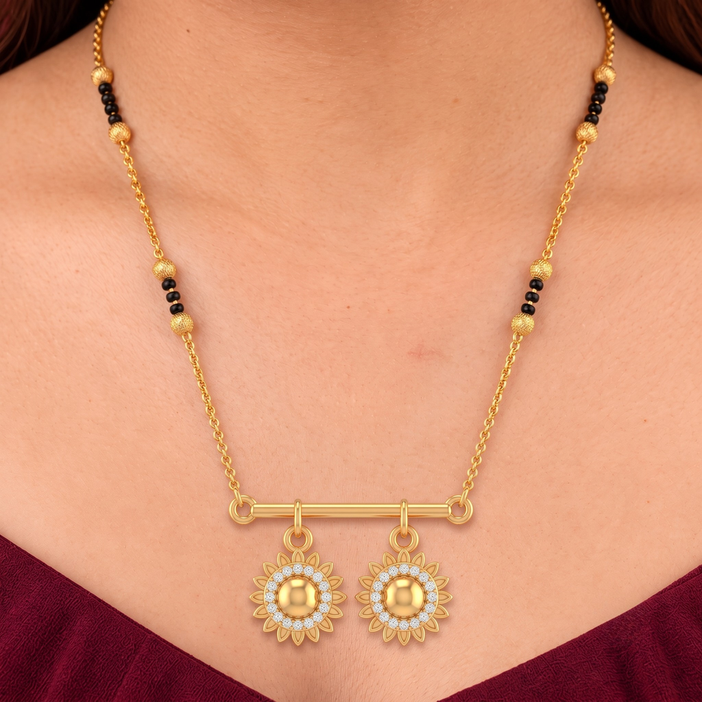 Twin Sun Charm Mangalsutra