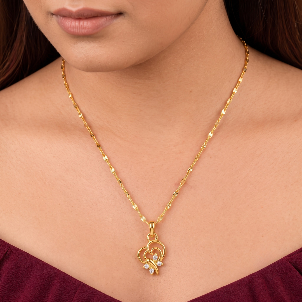 Swirl Floral Pendant Chain