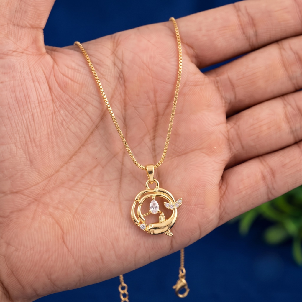 Elegant Floral Circle Pendant Chain
