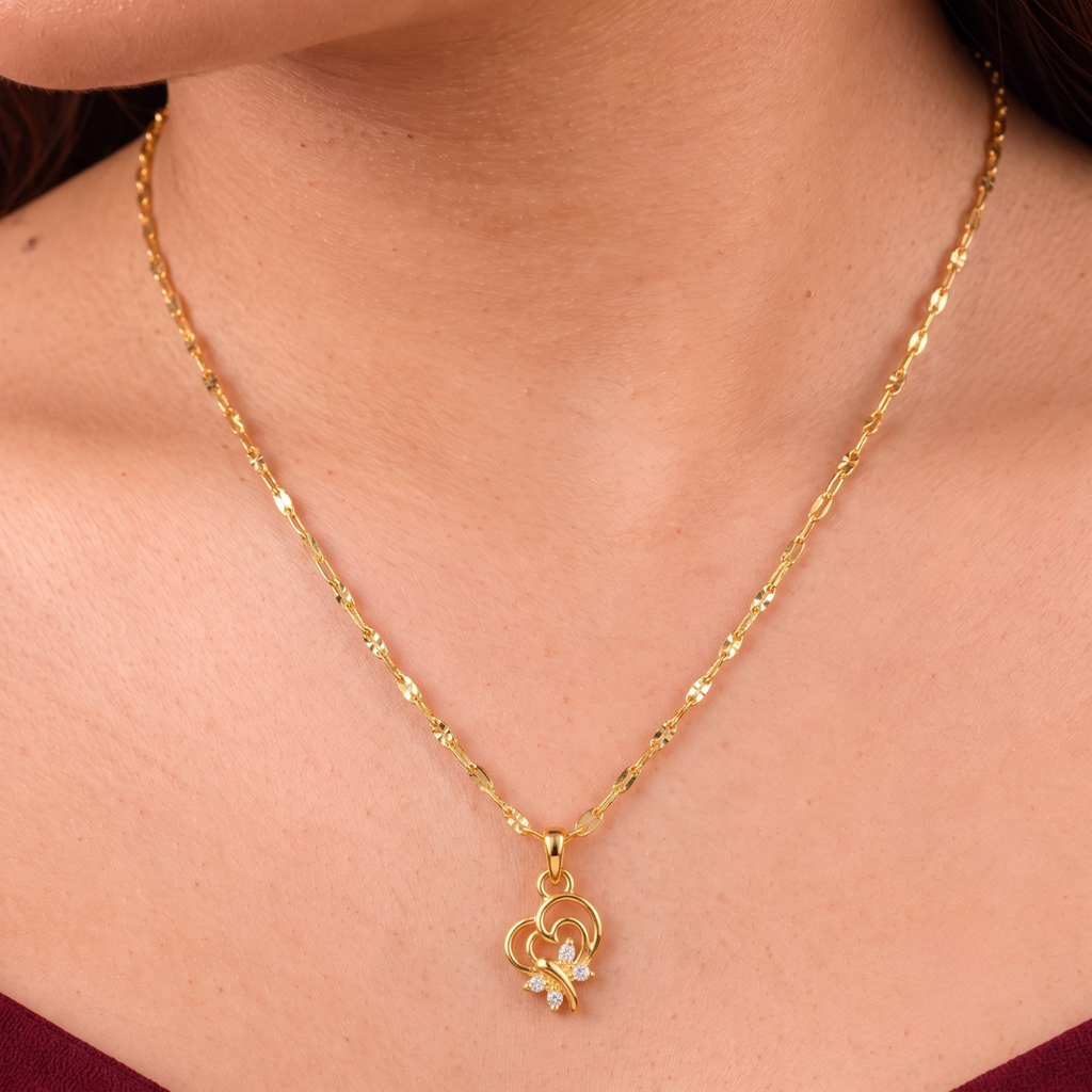 Swirl Floral Pendant Chain