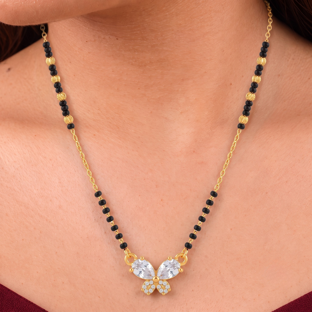 Elegant Butterfly Pendant Mangalsutra