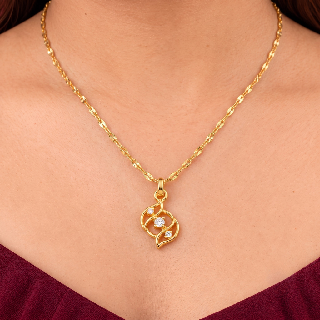 Leaf-Inspired  Pendant Necklace