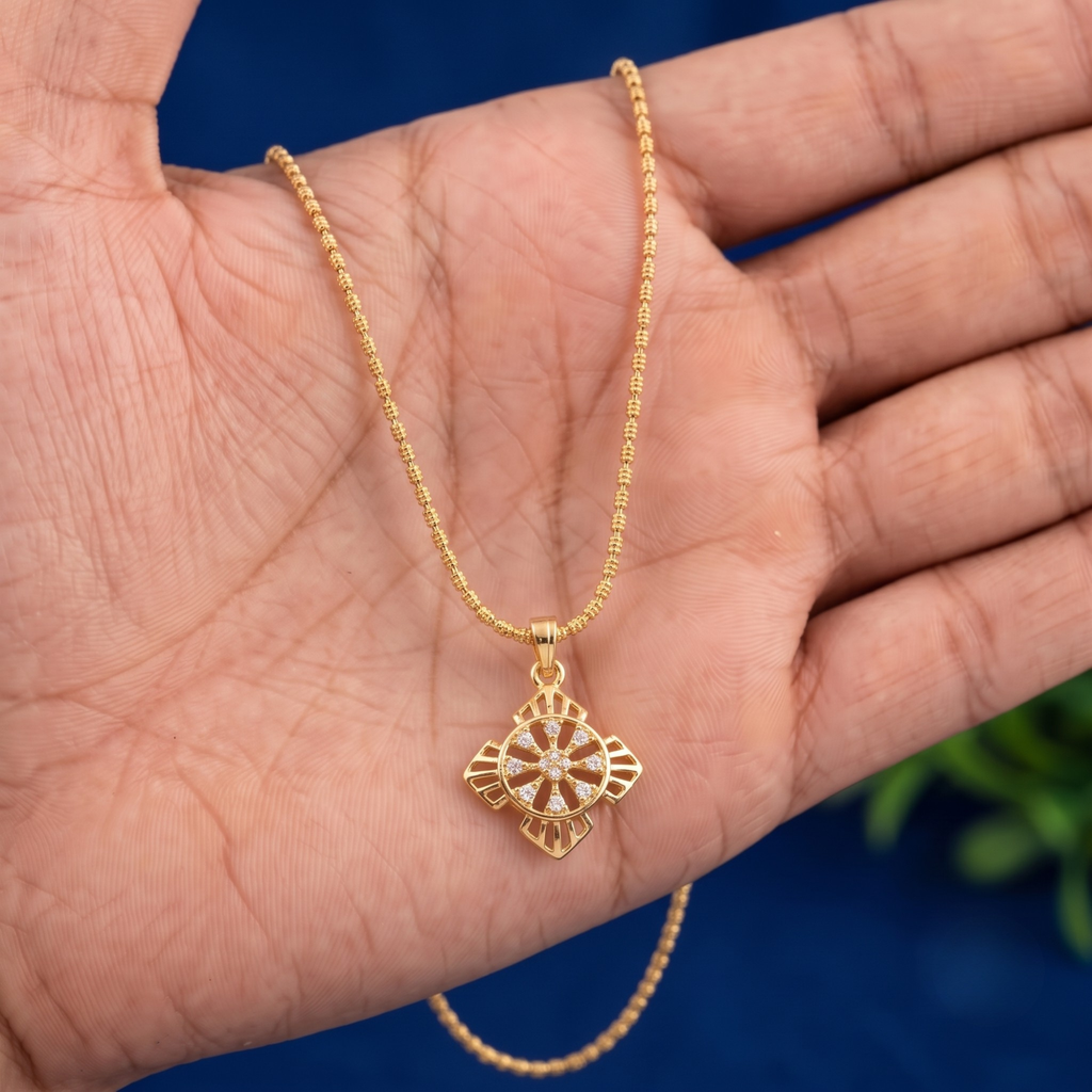 Floral Wheel Pendant Chain