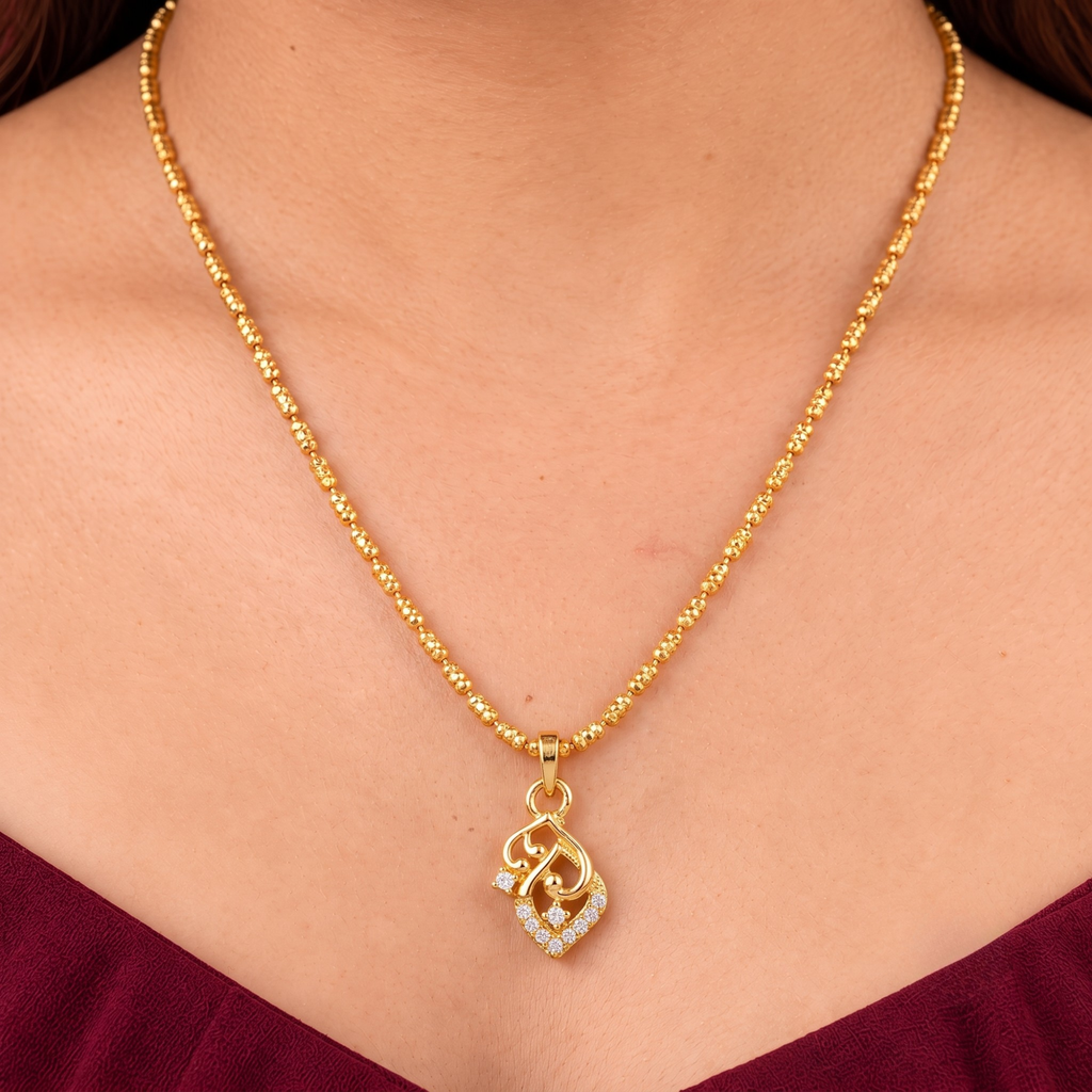 Heart Crystal Pendant Chain