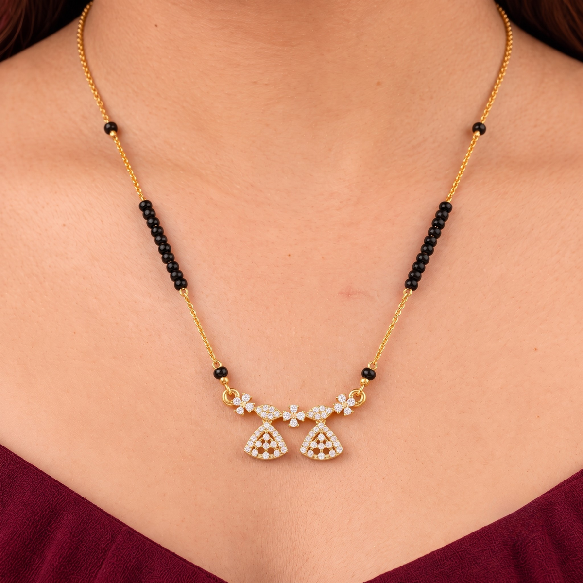 Aurelia Floral Leaf Mangalsutra