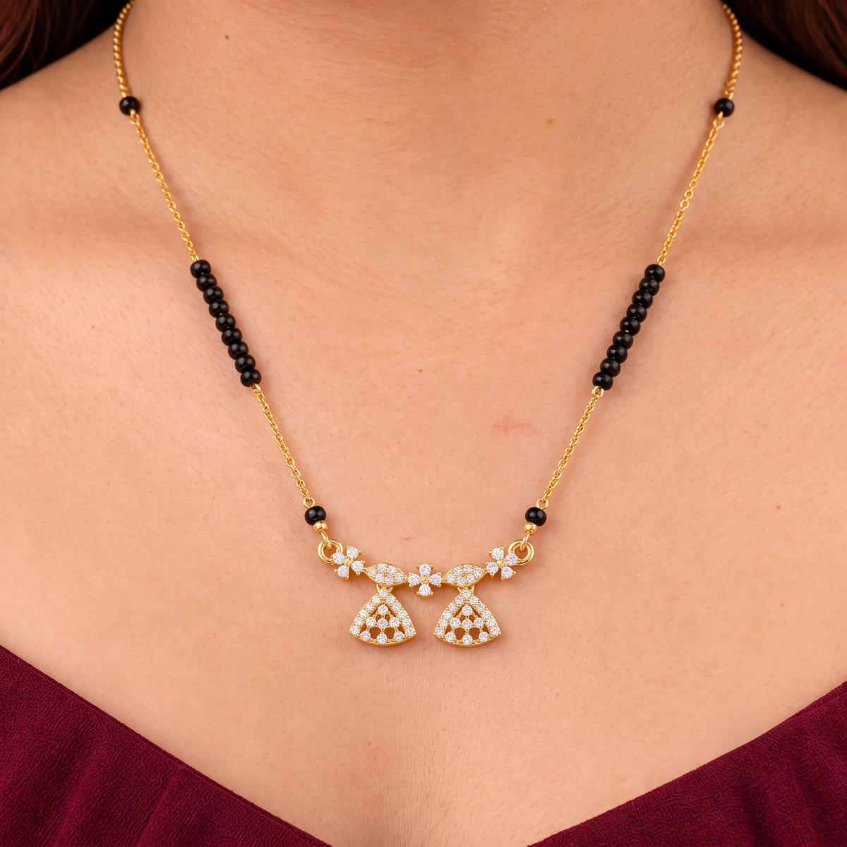 Aurelia Floral Leaf Mangalsutra