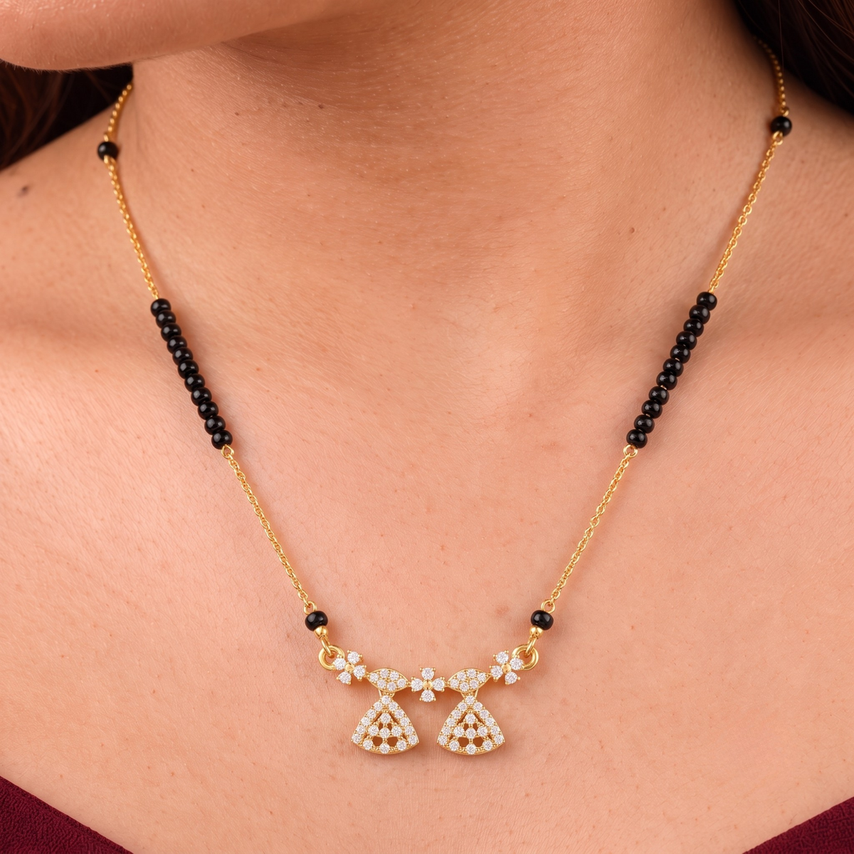 Aurelia Floral Leaf Mangalsutra