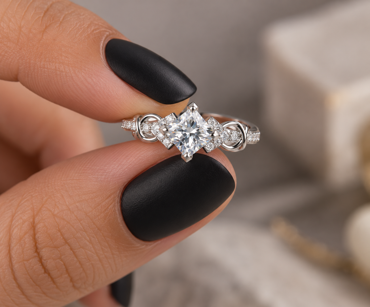 Cushion Cut Engagement Ring, Sparkling CZ Ring