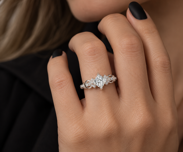 Cushion Cut Engagement Ring, Sparkling CZ Ring