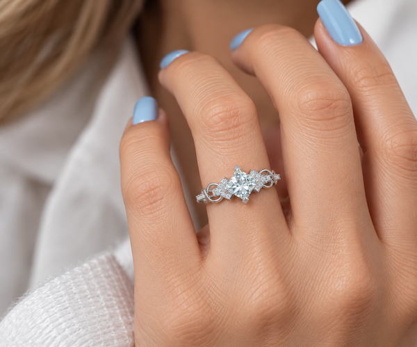 Cushion Cut Engagement Ring, Sparkling CZ Ring