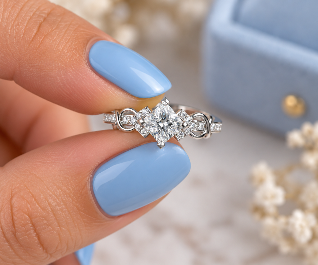 Cushion Cut Engagement Ring, Sparkling CZ Ring